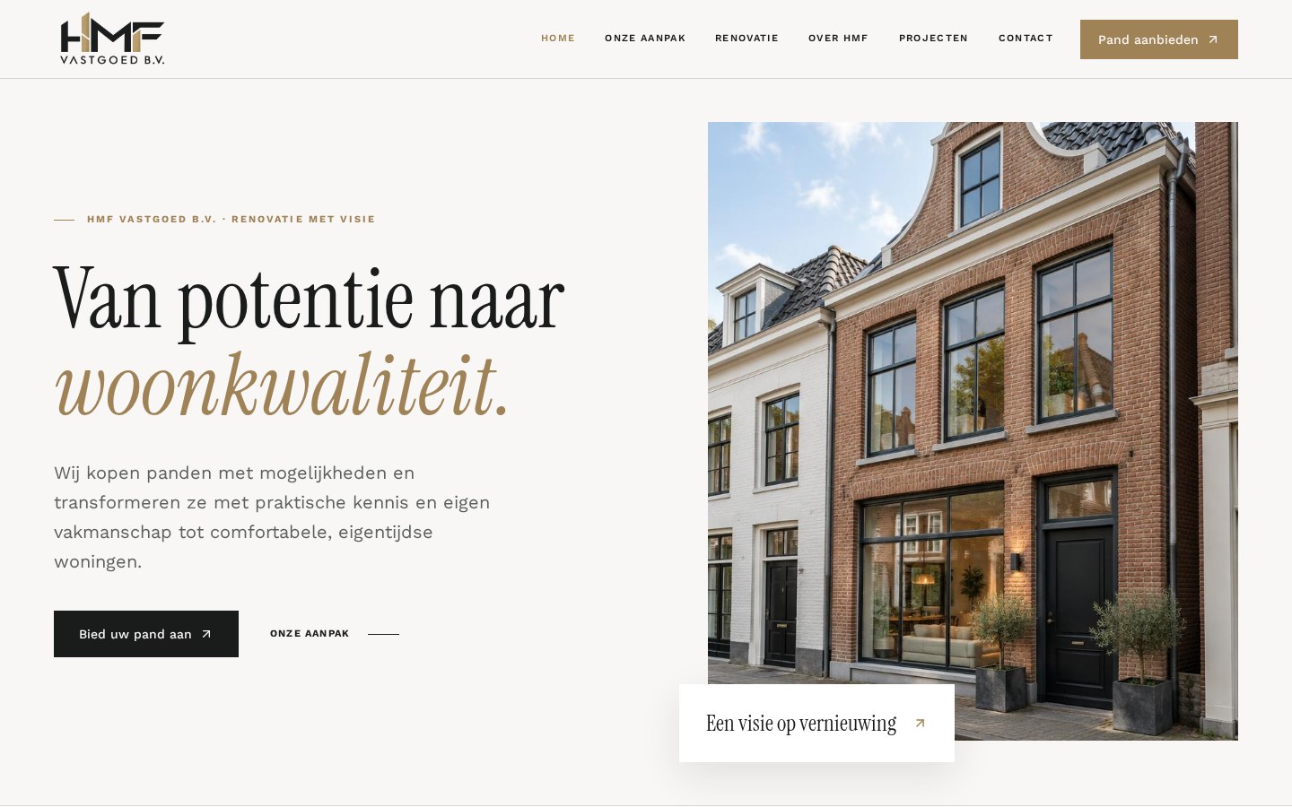 Desktop weergave van HMF Vastgoed B.V.