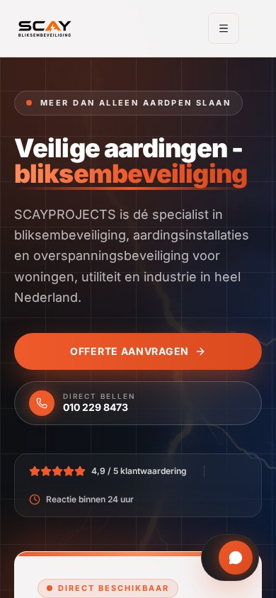 Mobiele weergave van SCAY Bliksembeveiliging