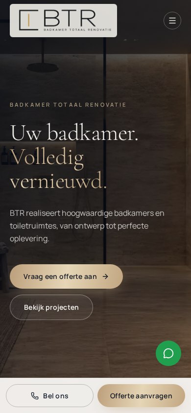 Mobiele weergave van BTR – Badkamer Totaal Renovatie