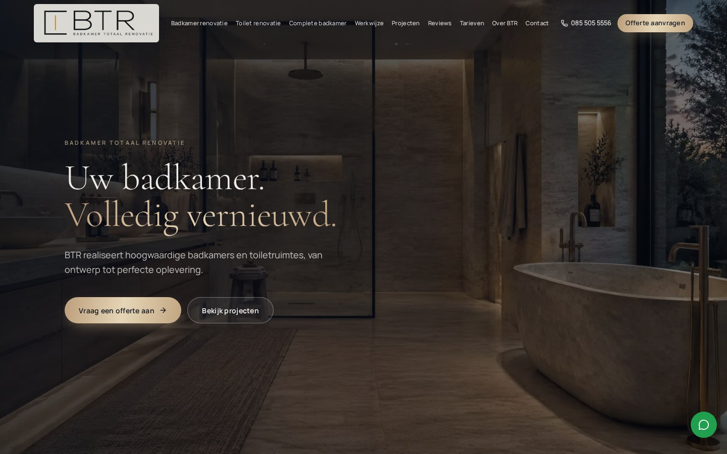 Desktop weergave van BTR – Badkamer Totaal Renovatie