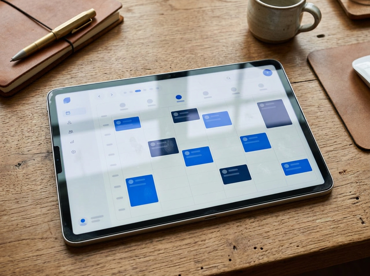 Voorbeeld van een afsprakenplanner op een tablet